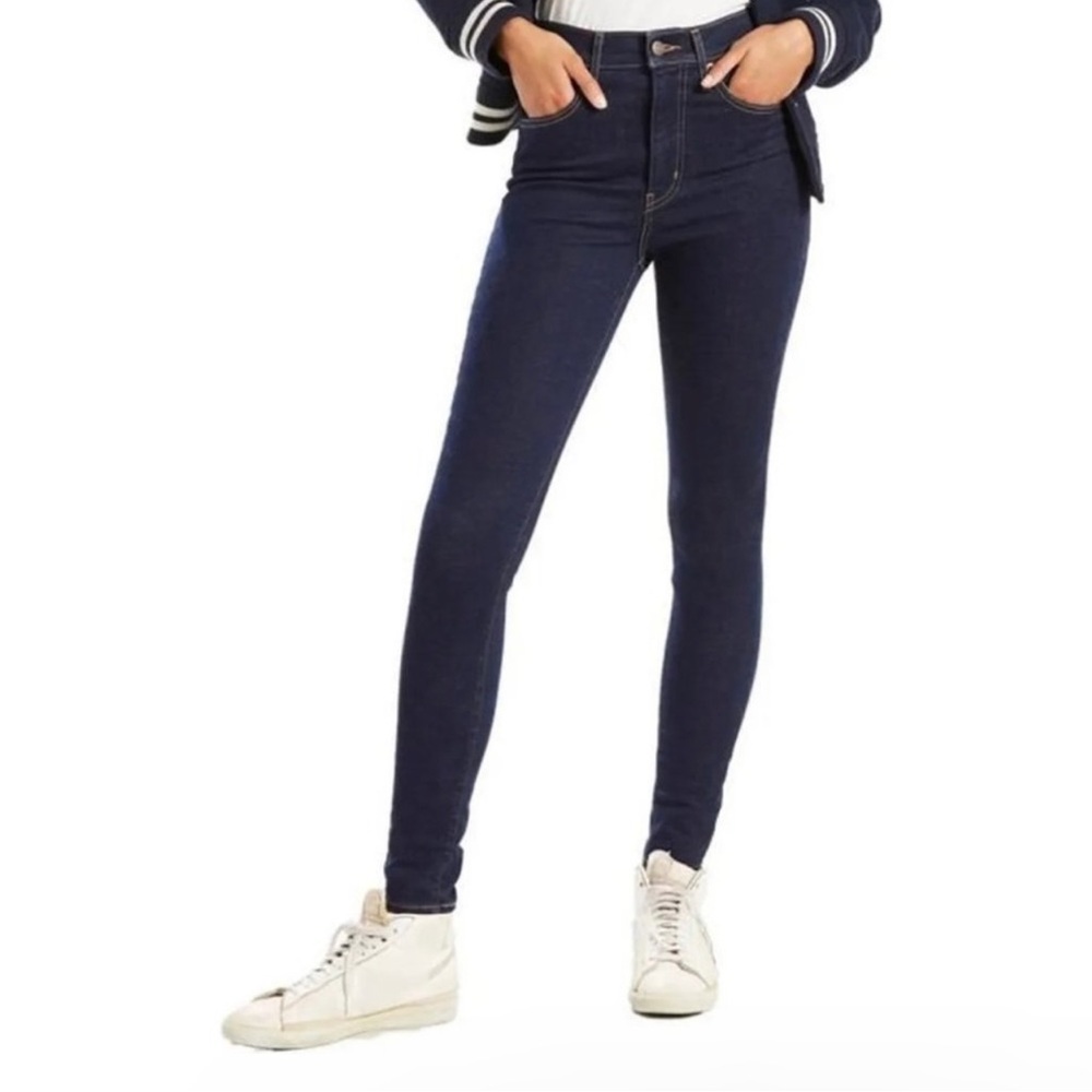 Levis Premium Women's Size 24 Mile High Super Skinny Denim Dark Wash Blue Jeans